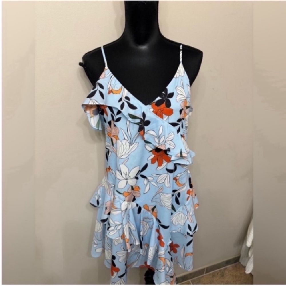 Parker Women’s Floral Light Blue Mini Dress M